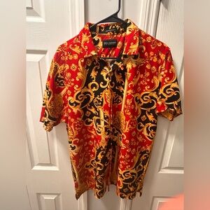 Luxury Red and Gold Men's Polo Shirt